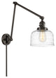 Bell Swing Arm With Switch, Oil Rubbed Bronze, Clear Deco Swirl