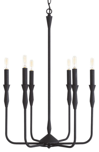 Capital Lighting 450361 Paloma 6 Light 20"W Candle Style - Textured Black