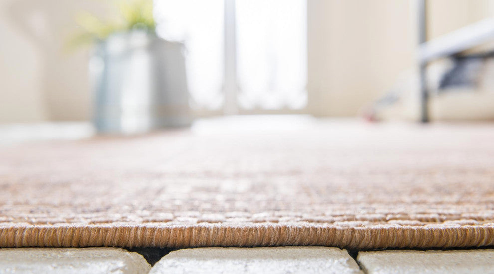 Rug Unique Loom Outdoor Border Light Brown Rectangular 3' 3 x 5' 0