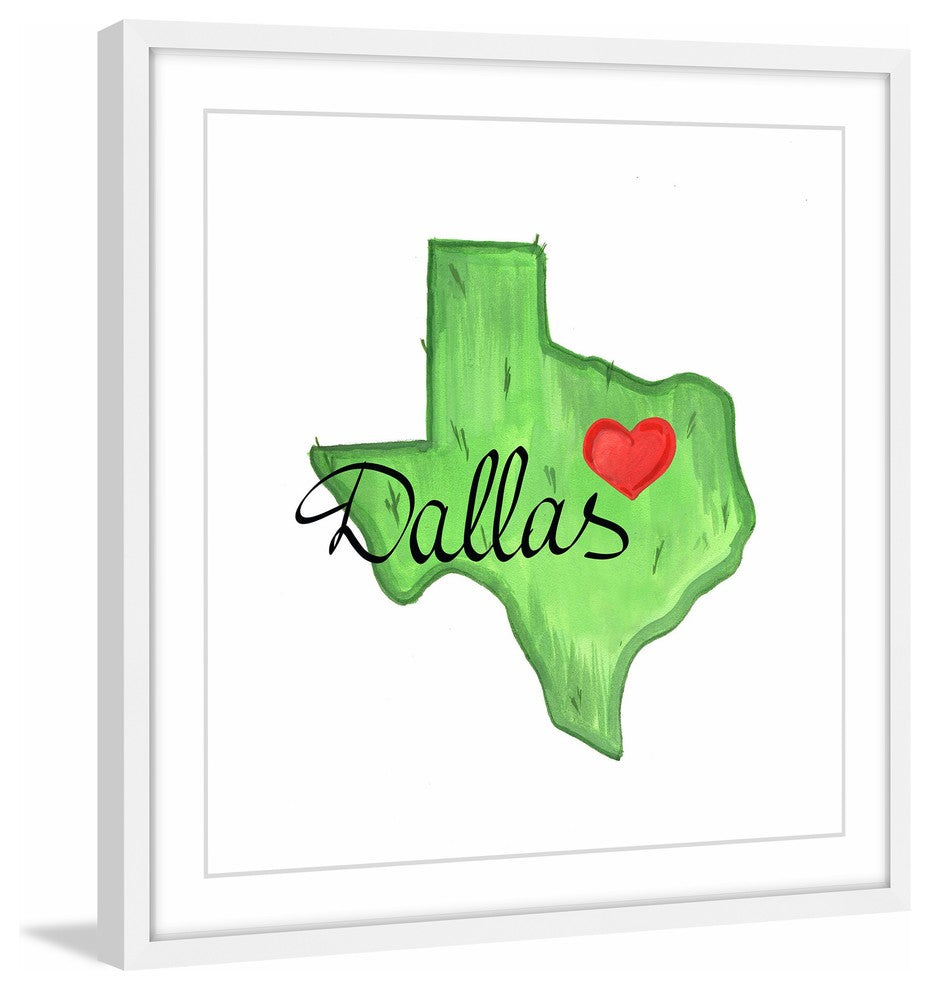 "Dallas Is My Heart" Framed Painting Print, 18x18
