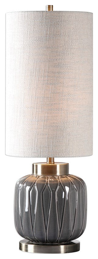 Uttermost Zahlia Aged Gray Ceramic Lamp, 29559-1