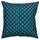 Blue Floral Squares Outdoor Throw Pillow, 20"x20"