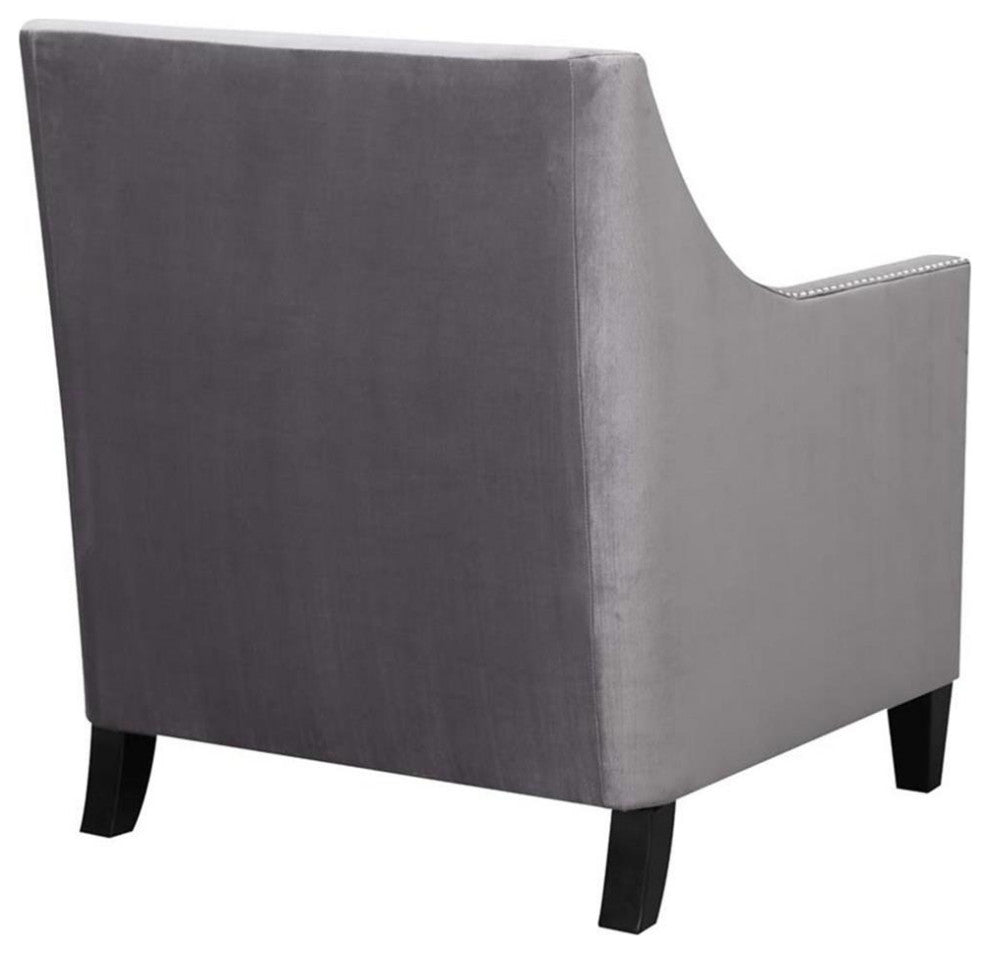Catania Modern / Contemporary Accent Arm Chair in Gun Metal Finish