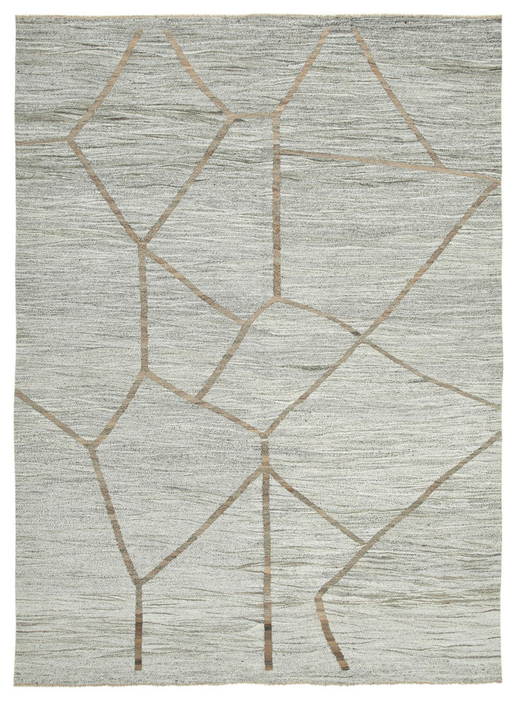 Rug N Carpet - Handwoven Turkish 8' 10'' x 12' 2'' Flatweave Wool Kilim Rug