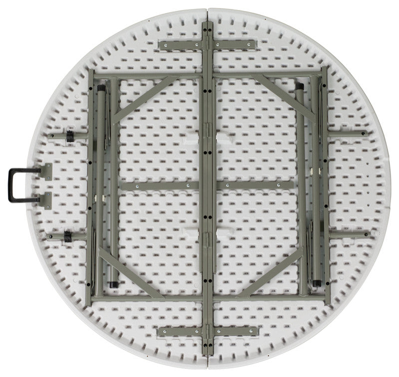 48'' Round Bi-Fold Granite White Plastic Folding Table