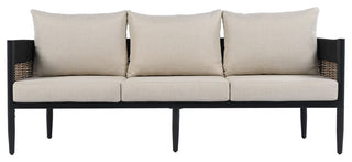 Safavieh Harrison Indoor-Outdoor 3 Seater Sofa, Black/Taupe