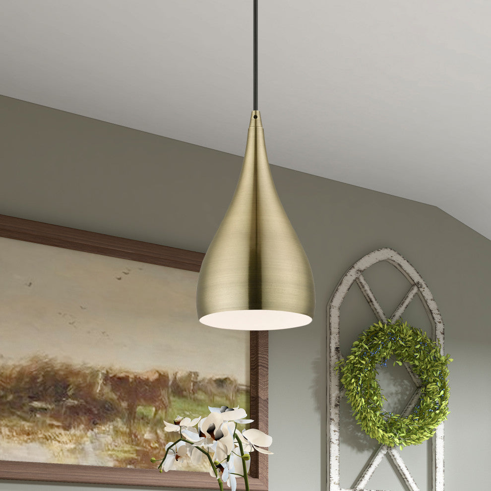 Livex Lighting 1 Light Antique Brass Pendant