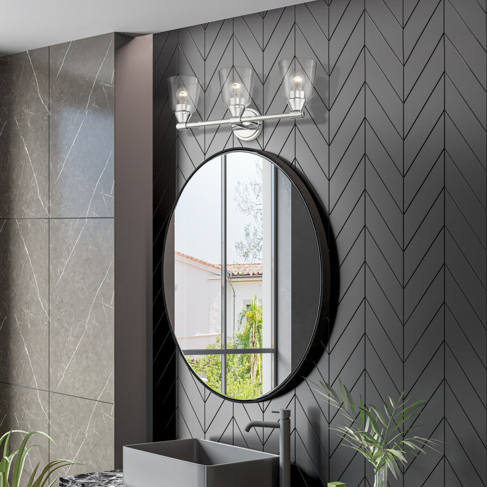 Catania 3-Light Polished Chrome Vanity Sconce