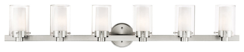 Livex 15456-91 6-Light Brushed Nickel Bath Light, Brushed Nickel