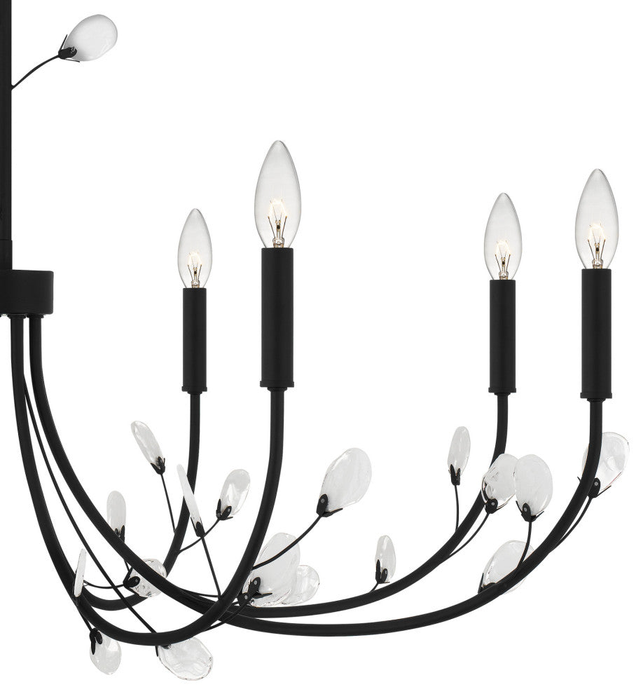 Quoizel HEI5040 Heiress 8 Light 40"W Taper Candle Style - Matte Black