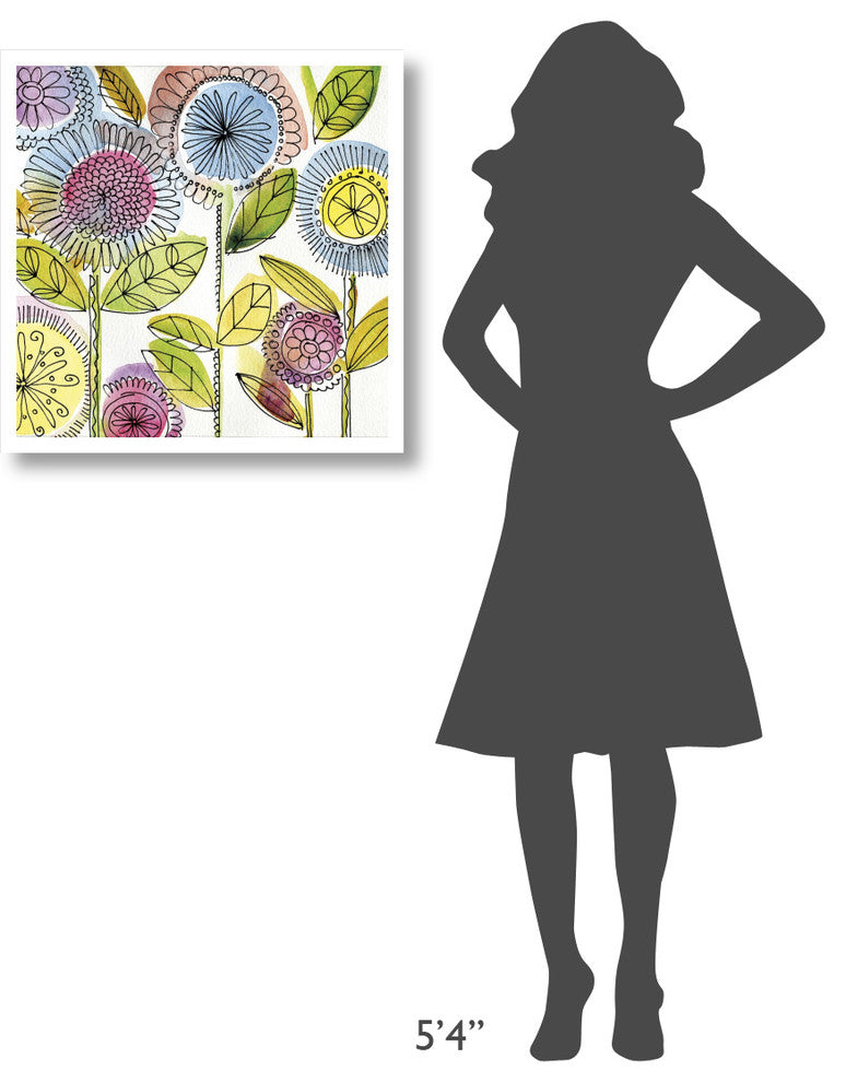 "Watercolor Flowers" Digital Paper Print by Anne Tavoletti, 26"x26"