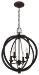 Chandeliers, Dark Bronze, E12 Type B 60wx4