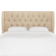 Bradwell Tufted Wingback Headboard, Velvet Pearl, Queen