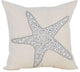 Ivory Decorative Euro shams 26"x26" Cotton, Starfish Crystals