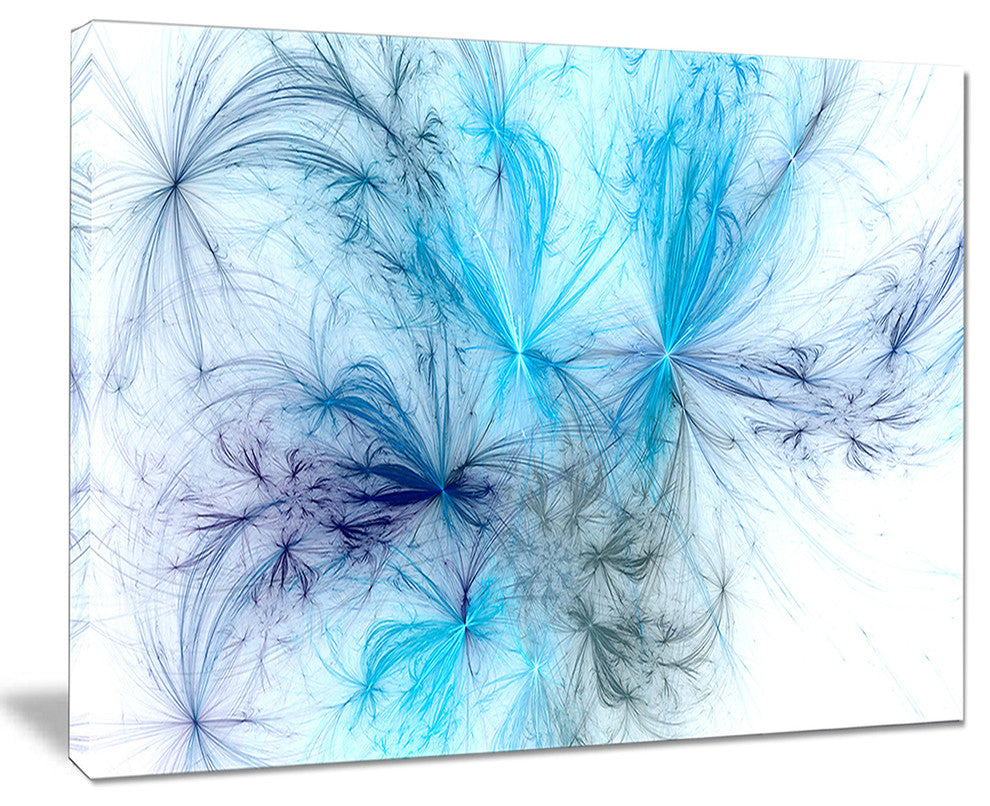 "Christmas Fireworks Light Blue" Digital Art Canvas Print