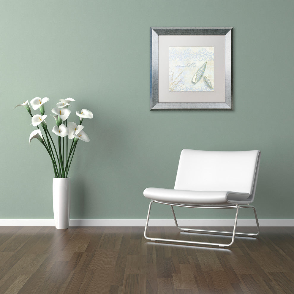 Color Bakery 'She Sells Seashells II', Silver Frame, White Mat, 16x16