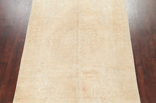 Consigned, Vintage-Style Faded Handmade Persian Wool Area Rug, Beige, 6x10