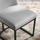 Side Dining Chair, Set of 2, Fabric, Metal, Black Gray, Modern, Cafe Bistro