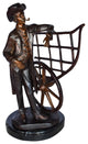 Cowboy Standing by His Carriage Bronze Statue Size: 12" x 8" x 23"H