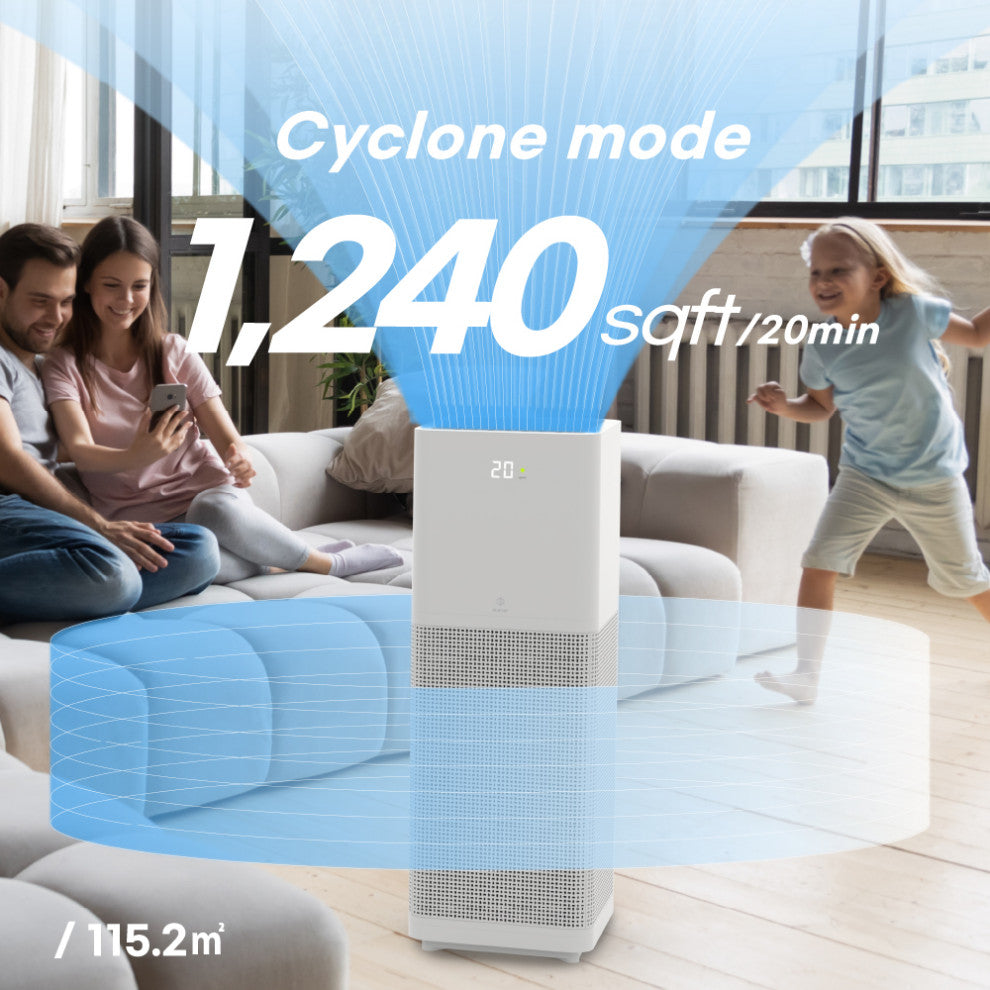 IMUNSEN Air Purifier with Cypress Wood Filter, White