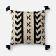 Dset Pillow Cover With Down, Black and Ivory, 18"