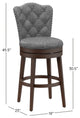 Hillsdale Edenwood Wood Bar Height Swivel Stool with Tufted Back