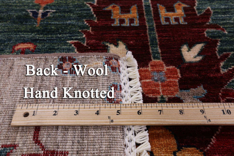 9' 0" X 11' 7" Hand Knotted Tribal Persian Gabbeh Wool Rug - Q12807
