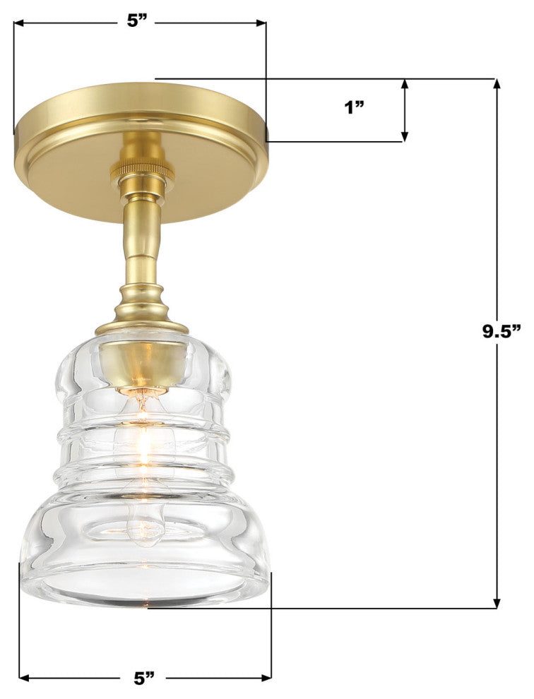 Crystorama Lighting Group GRG-1040_CEILING Gregory 5"W Semi-Flush - Matte Black