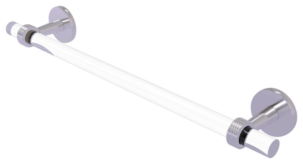 Clearview 30" Towel Bar with Groovy Accents, Satin Chrome