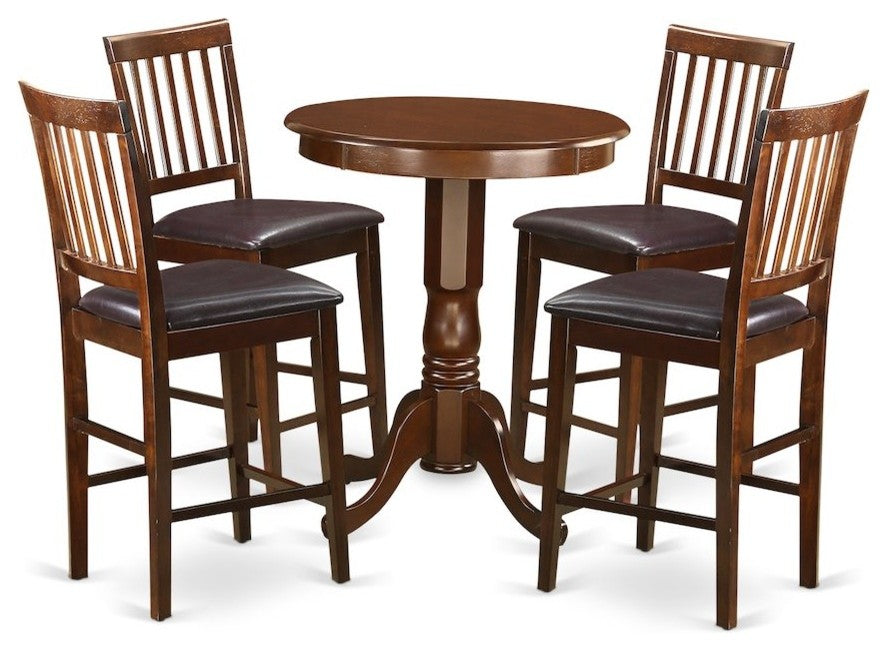 5-Piece Counter Height Dining Set, Table and 4 Kitchen Bar Stools