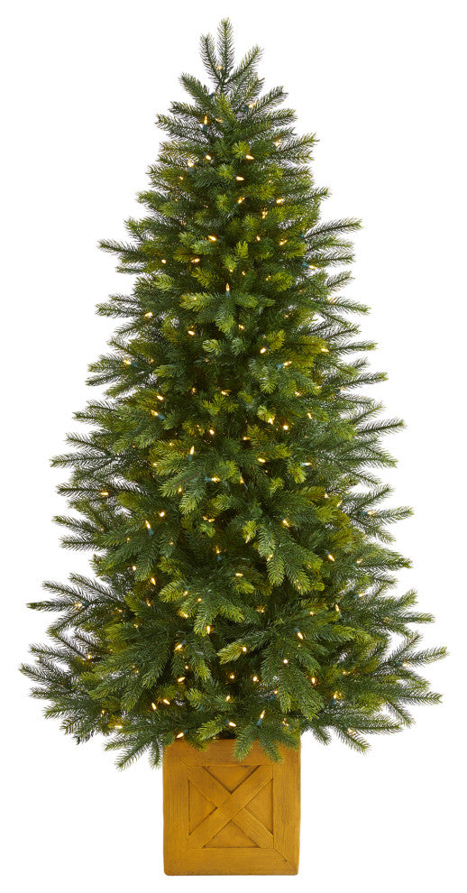 6' Manchester Fir Faux Xmas Tree W/Multifunction Lights & Bendable Branches