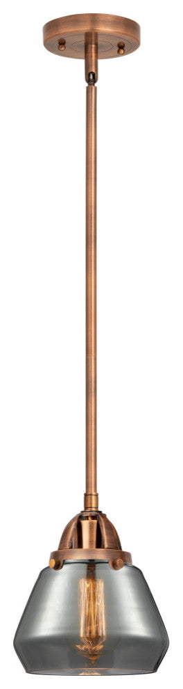 Fulton Mini Pendant, Antique Copper, Plated Smoke, Plated Smoke
