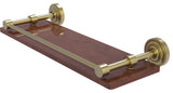 Dottingham 16" Solid Wood Shelf with Gallery Rail, Satin Brass