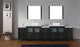Dior 126" Double Bathroom Vanity, Zebra Gray, Marble, Polished Chrome Faucets