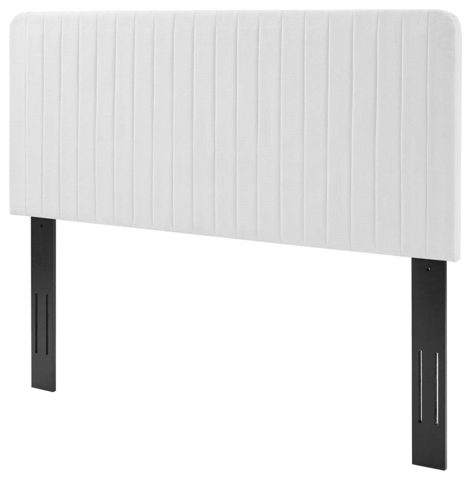 Tufted Headboard, Twin Size, Fabric, White, Modern Contemporary, Bedroom Master