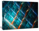 Glowing Green Fractal Grill, Oversized Abstract Canvas Art Print, 60x40