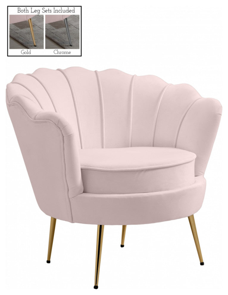 Gardenia  Velvet Upholstered Chair, Pink
