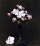 Henri Fantin-Latour White Roses and Roses in a Footed Glass Wall Decal