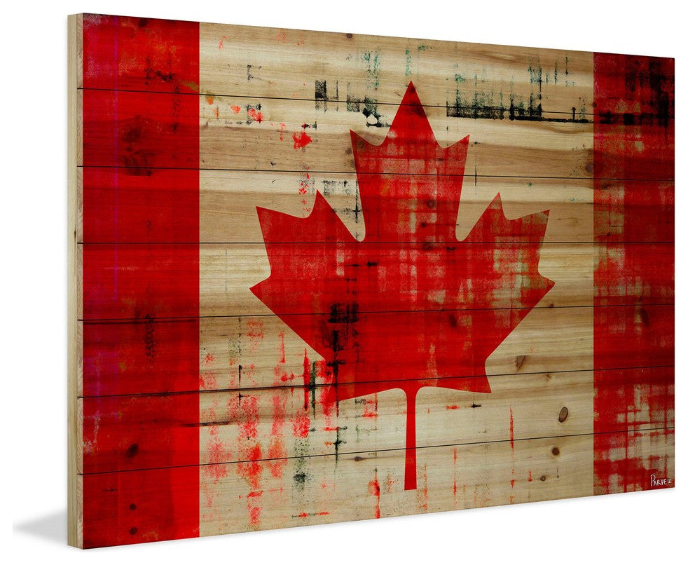 "Great North" Print on Natural Pine Wood, 60"x40"