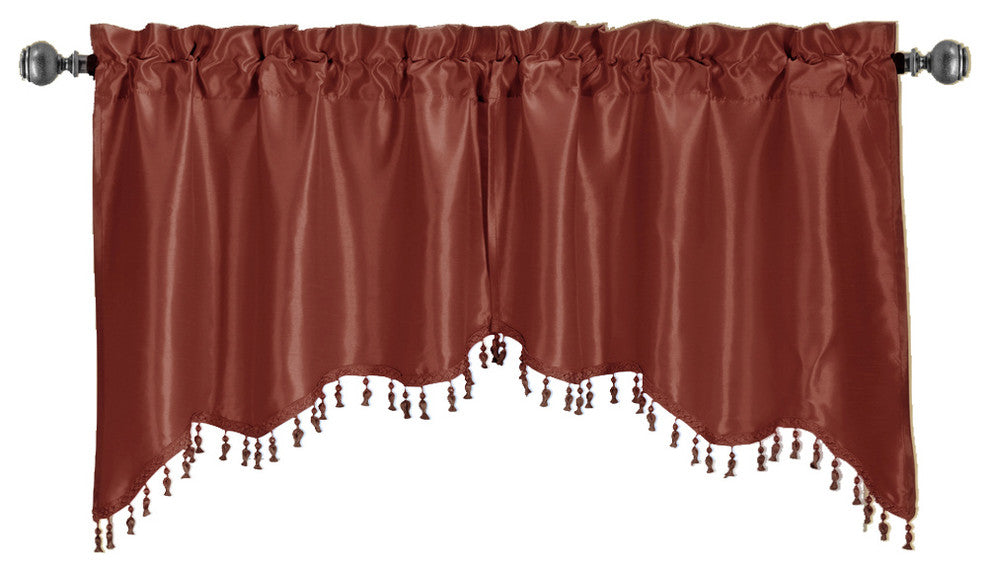 Solid Pattern Soho Swag Valances, Set of 2, Rust