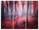 "Mysterious Fairytale Red Wood" Photo Metal Wall Art, 3 Panels, 36"x28"