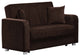 Modern Sleeper Loveseat, Chenille Fabric Seat With Matching Pillows, Dark Brown
