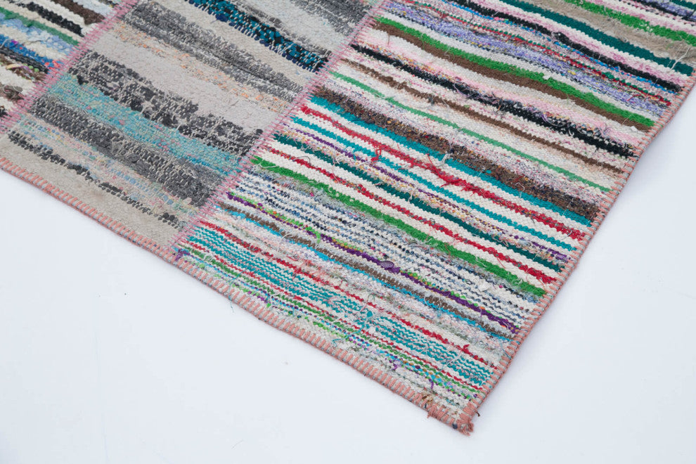 Rug N Carpet - Handmade Oriental 6' 7'' x 9' 9'' Unique Patchwork Kilim Rug