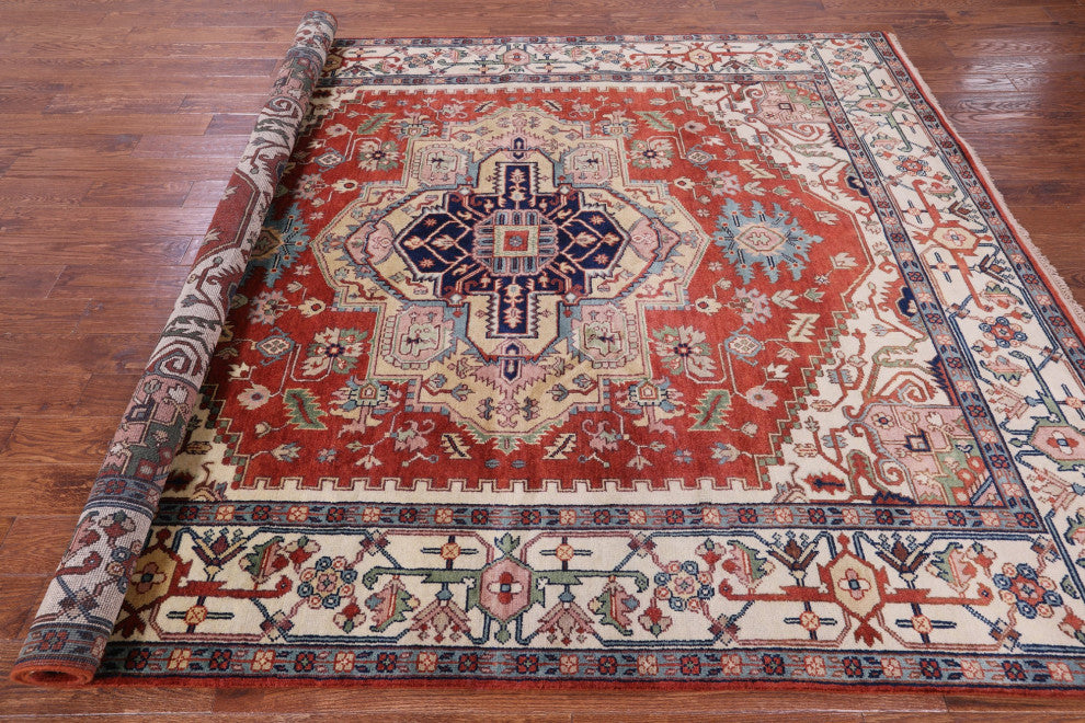 8' 0" X 9' 10" Handmade Heriz Serapi Wool Rug - Q16015