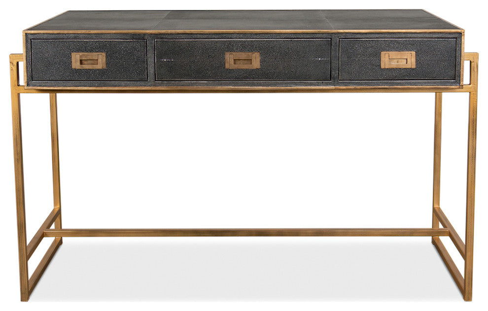 Modern Shagreen Leather Desk