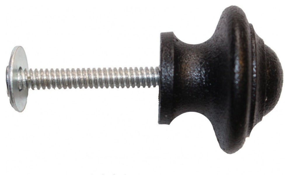 30 Cast Iron Cabinet Knobs Black Round 1-1/8" Dia. |