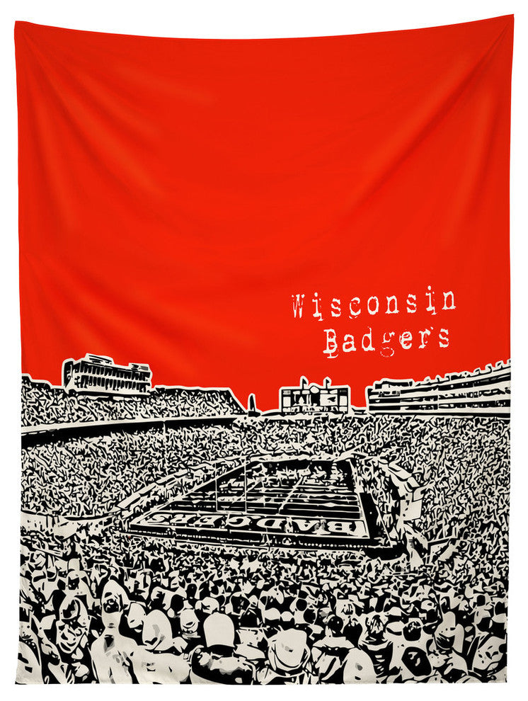 Deny Designs Bird Ave Wisconsin Badgers Red Tapestry