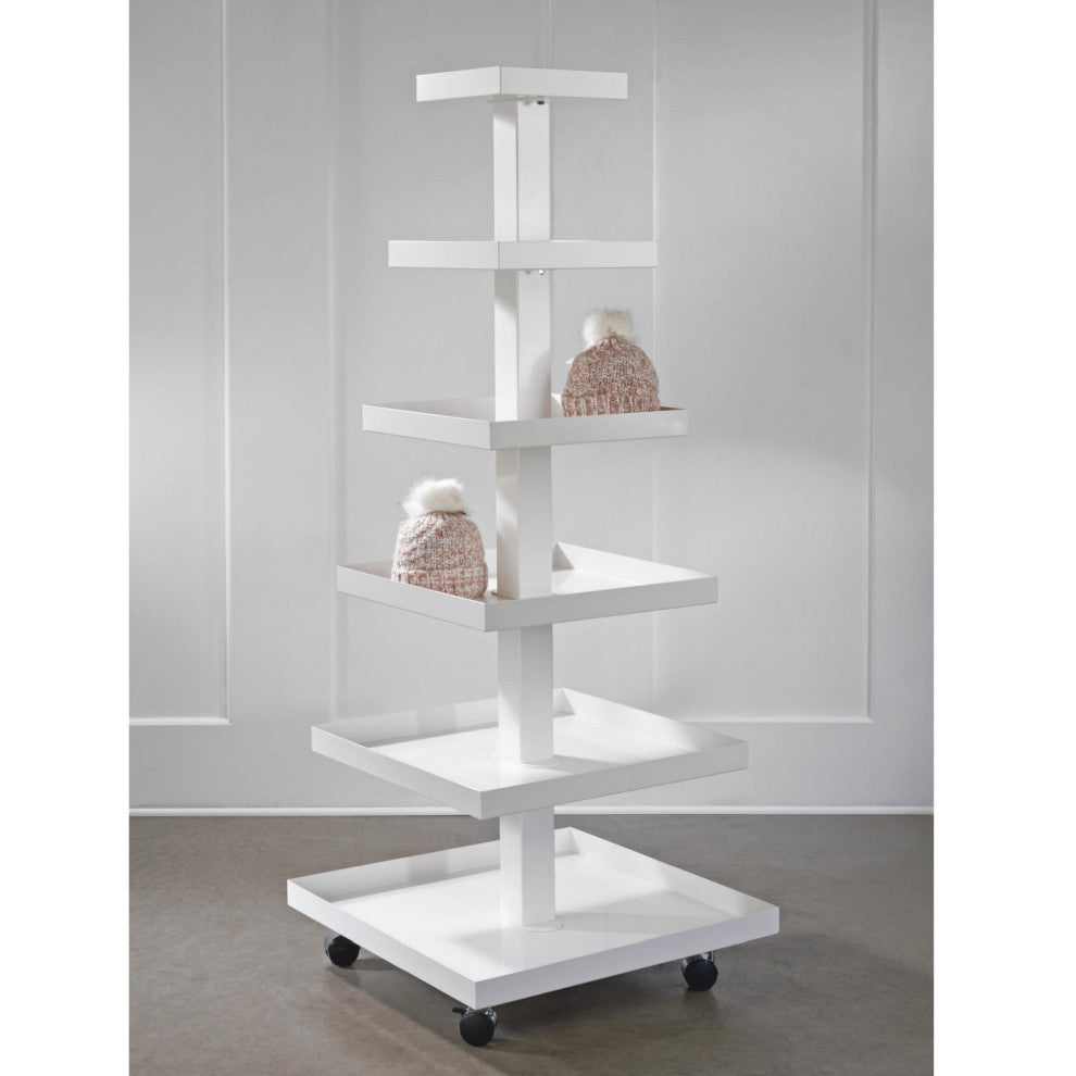 White 6 Tier Square Metal Organizer