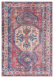 Nicole Curtis Nc Series 1 5' x 7' Red/Navy Machine Washable Area Rugs