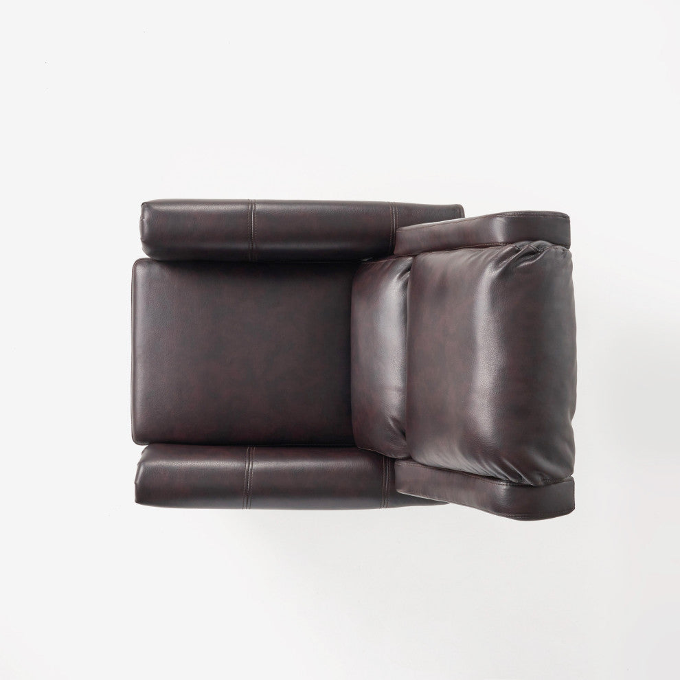 GDF Studio Memphis PU Leather Recliner, Burgundy